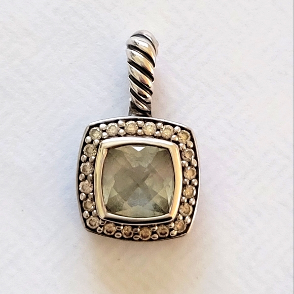 David Yurman Petite Albion Prasiolite & Diamonds pendant - Picture 9 of 13